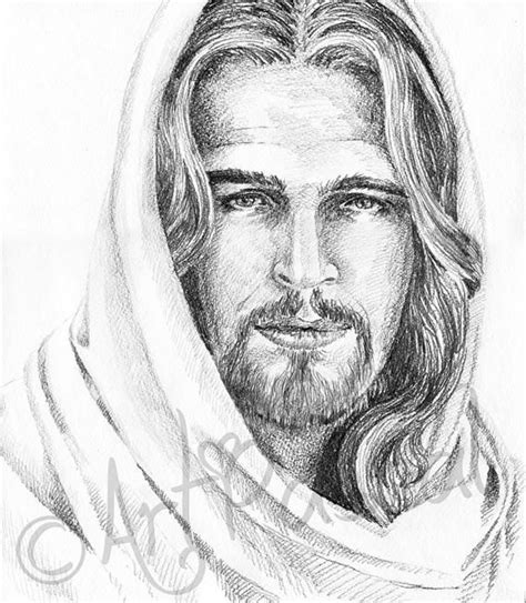 black and white drawings of jesus